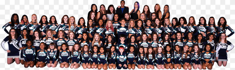 Cheerleader Clip Black And White Huge Mavericks Cheer, People, Person, Team, Groupshot Png