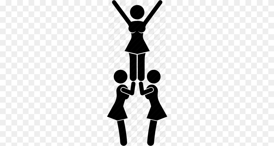 Cheerleader Competition Formation Performance Squad Team, Silhouette Free Transparent Png