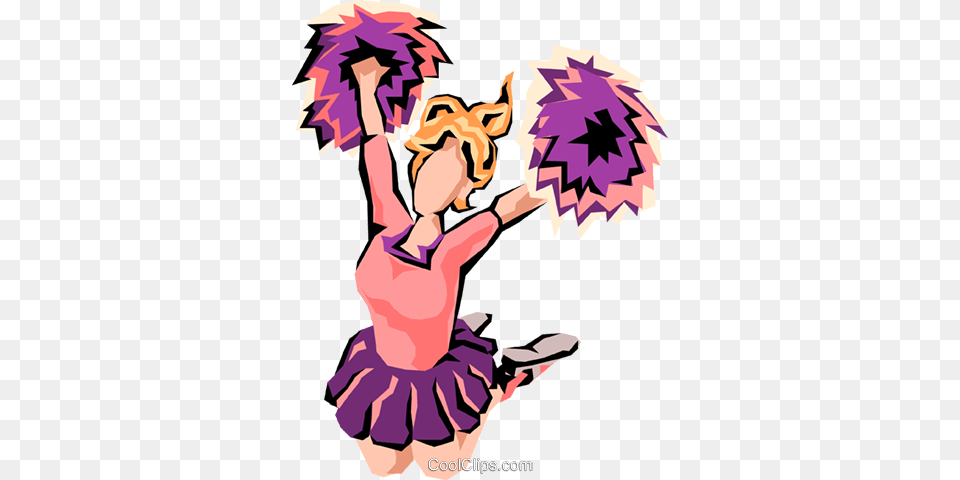 Cheerleader Royalty Vector Clip Art Illustration, Purple, Person, Leisure Activities, Dancing Free Png Download