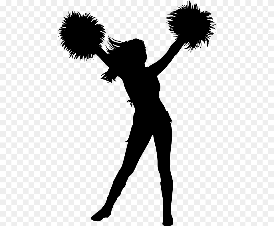Cheerleader Silhouette, Gray Free Png Download
