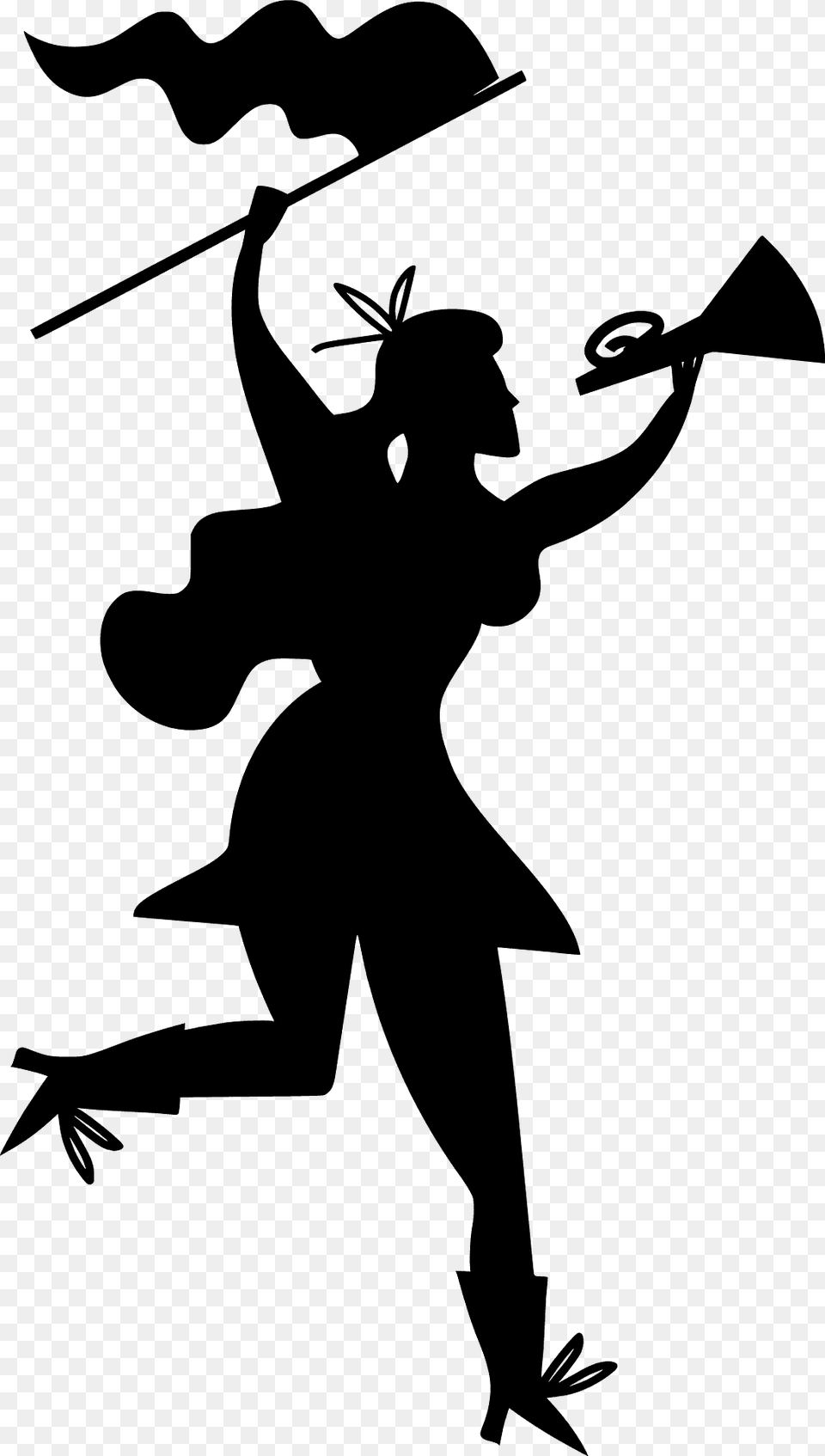 Cheerleader Silhouette, Person, People Free Png Download