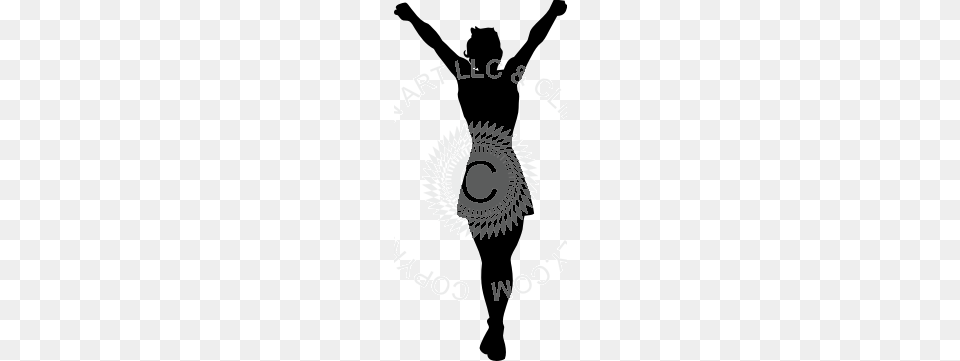 Cheerleader Silhouette Holding Up Arms, Accessories, Formal Wear, Tie, People Png Image