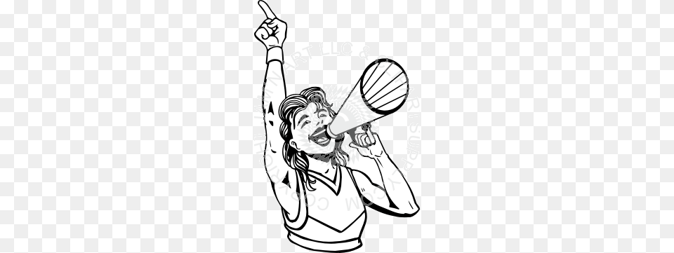 Cheerleader With Megaphone Holding Up One Finger, Smoke Pipe, Face, Head, Person Free Transparent Png