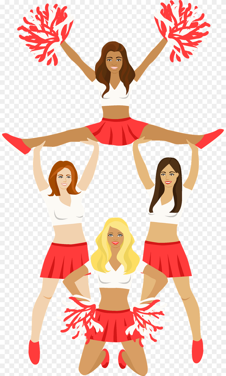 Cheerleaders Clipart, Person, Dancing, Leisure Activities, Adult Free Png