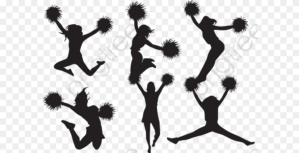 Cheerleaders Simple Sketch Refinement Transparent Cheerleader, Dancing, Leisure Activities, Person, Silhouette Png Image