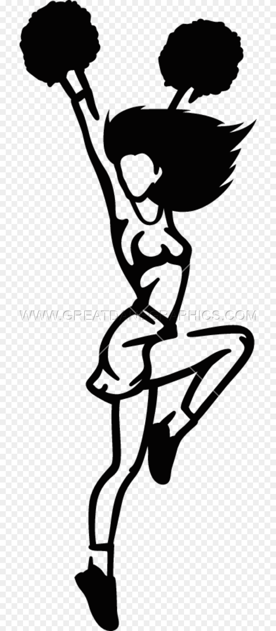 Cheerleaderu Production Ready Artwork For T Shirt Printing, Stencil, Silhouette, Adult, Male Free Png Download