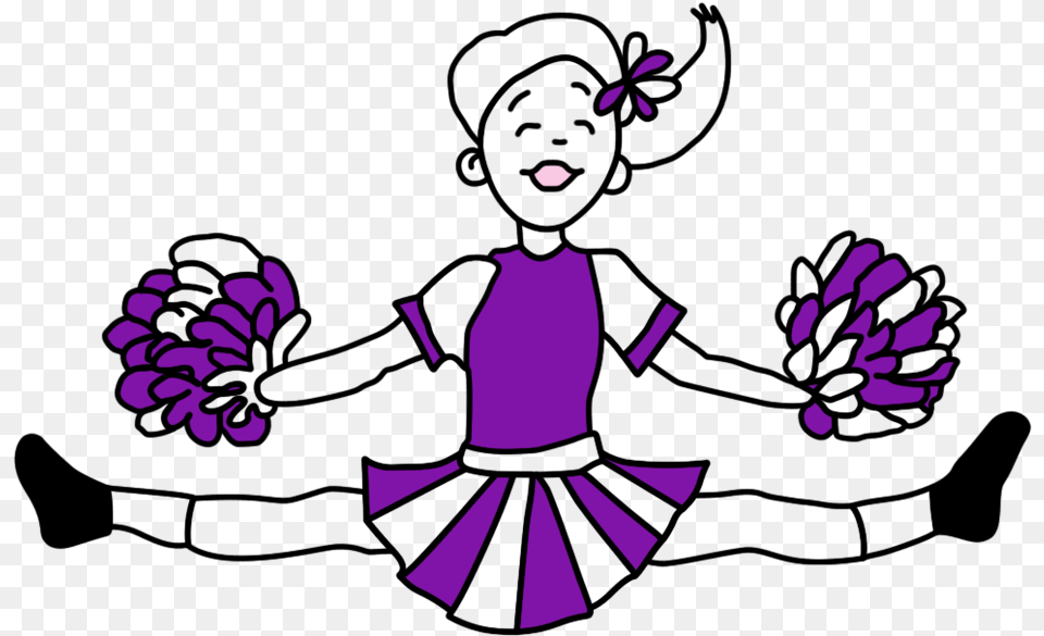 Cheerleading, Purple, Person, Art, Graphics Free Png Download