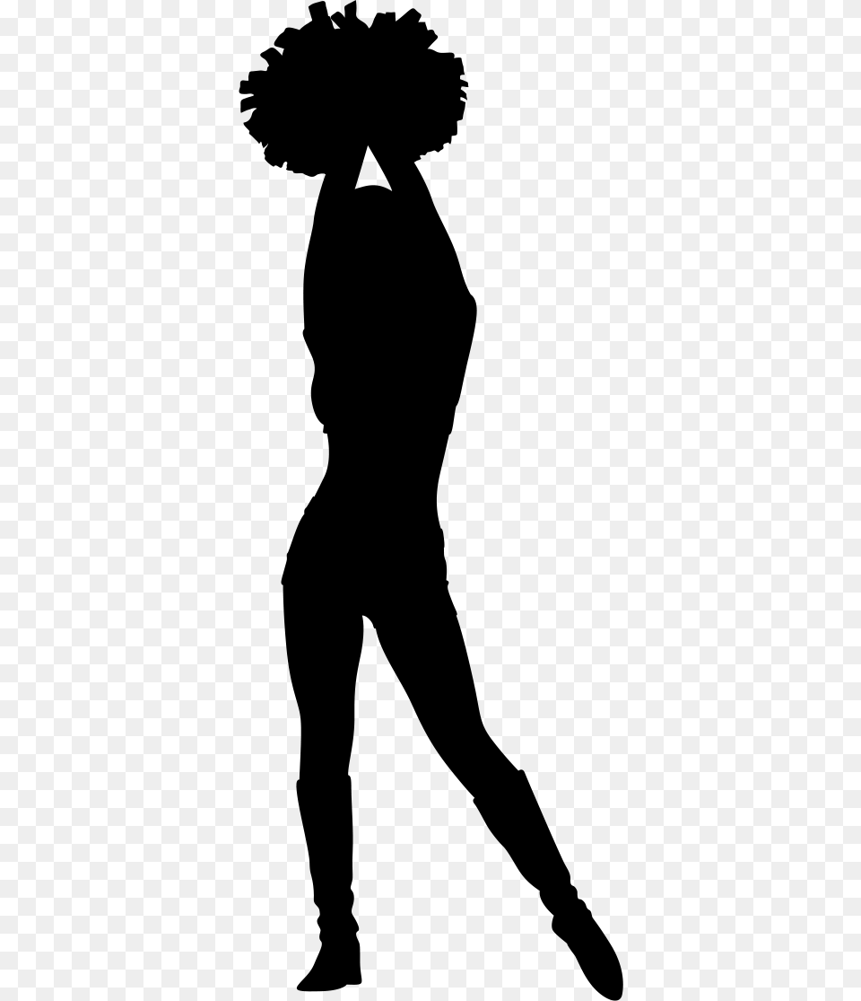 Cheerleading Dance Pom Pom Silhouette Dancer Silhouette With Poms, People, Person, Text Free Png