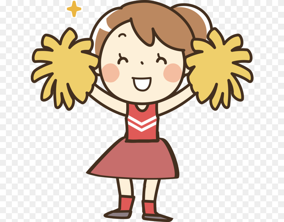 Cheerleading Pom Pom Cartoon Megaphone Illustrator Cheerleader Clipart, Baby, Person, Face, Head Free Transparent Png