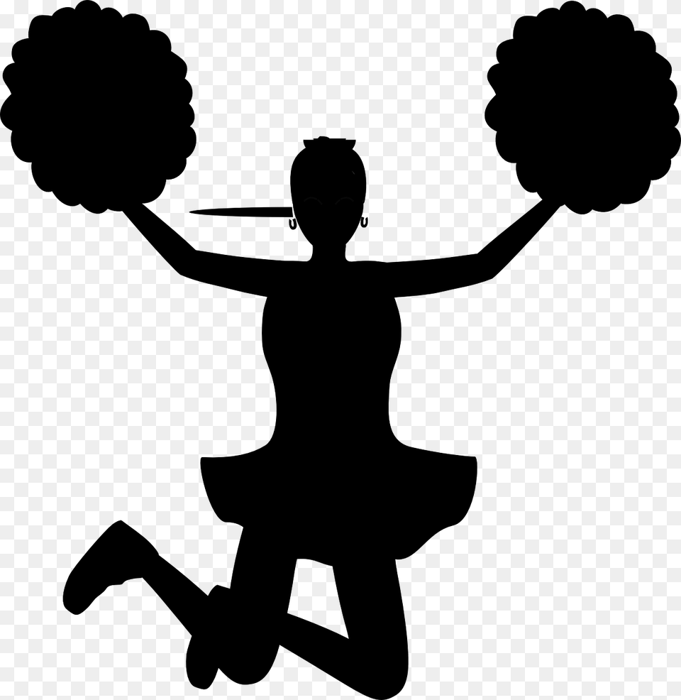 Cheerleading Pom Pom Clip Art Cheerleader Clipart Silhouette, Gray Png Image