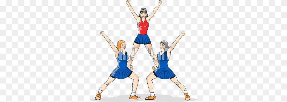 Cheerleading Stunt Clipart, Person, Dancing, Leisure Activities, Adult Free Png