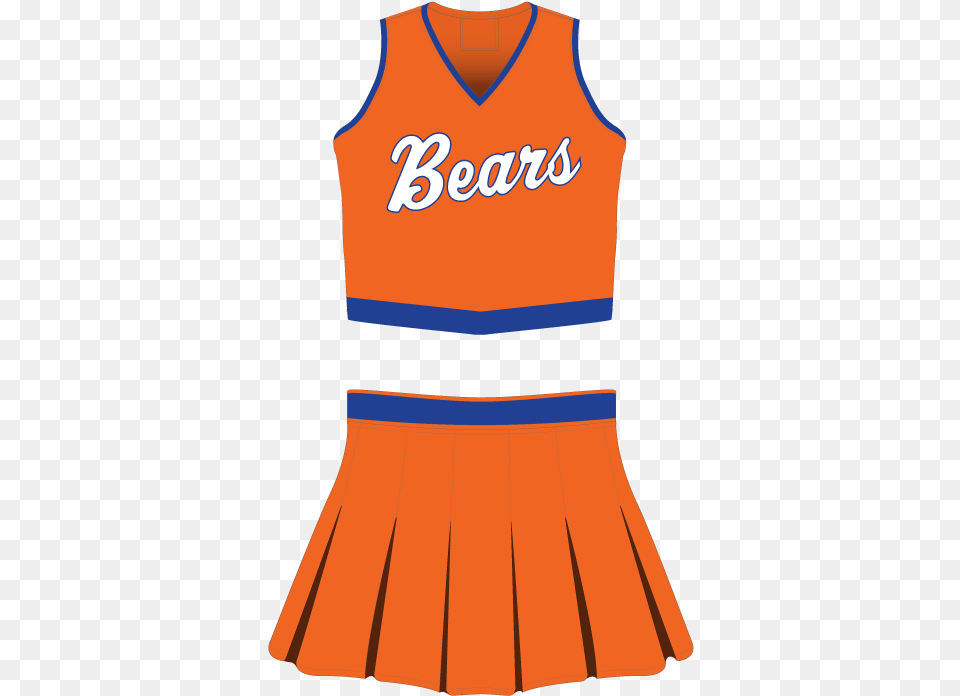 Cheerleading Uniform Sublimated Bears Transparent Cheerleader Outfit, Clothing, Shirt, Skirt, Vest Png
