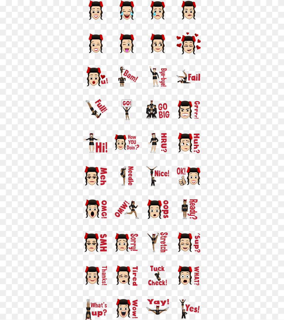 Cheermoji Cheerleader Emoji Sticker, Person, Face, Head, Book Png Image