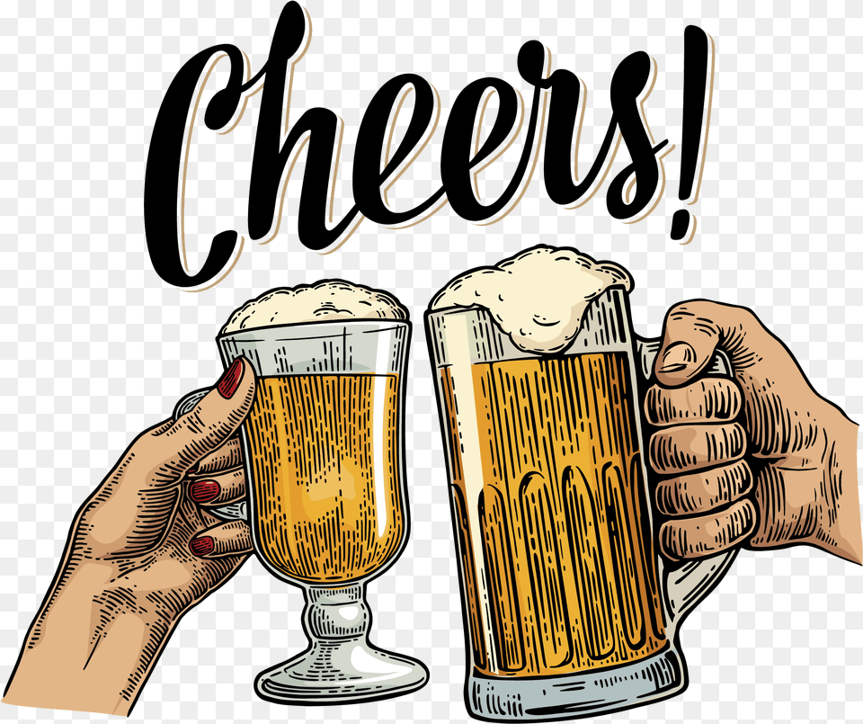 Cheers Beer Huge Freebie For Powerpoint Hand Holding Beer Vector, Alcohol, Beverage, Glass, Lager Png Image