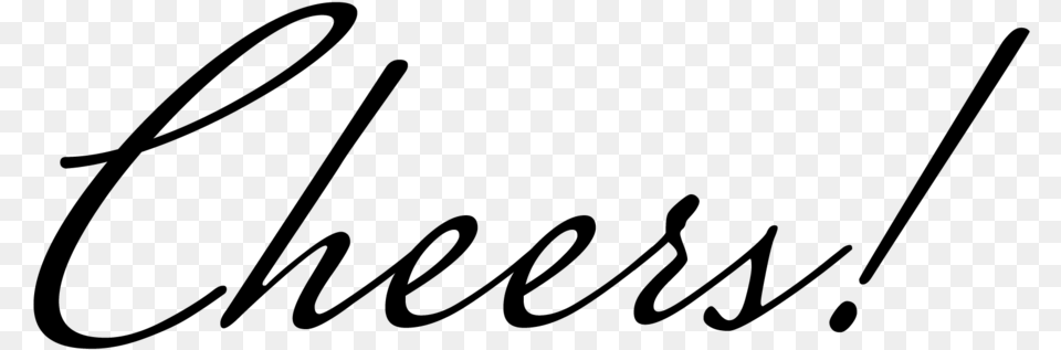 Cheers Calligraphy, Gray Png Image