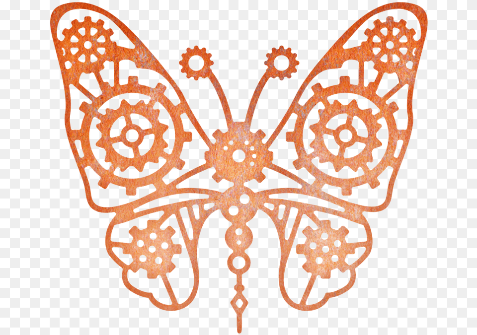 Cheery Lynn Dies Gears Butterfly Steampunk The Ribbon Rose Simple Easy Steampunk Drawings, Accessories, Pattern, Jewelry, Adult Free Png Download