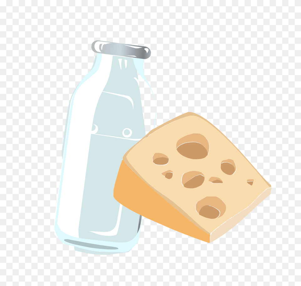 Cheese And Empty Bottle Clipart, Dairy, Food, Beverage, Milk Free Png