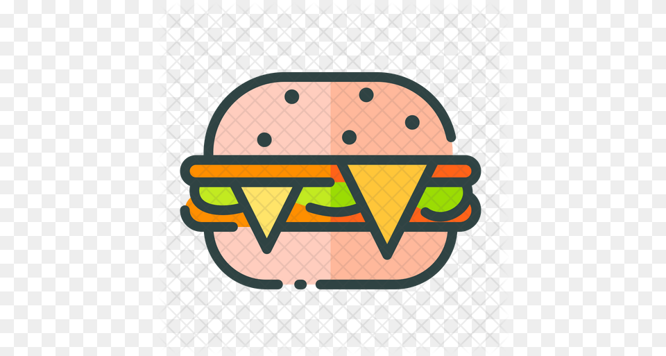 Cheese Burger Icon Illustration, Food Free Transparent Png