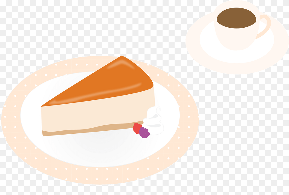 Cheese Cake And Coffee Clipart, Dessert, Food, Plate, Cup Free Png Download