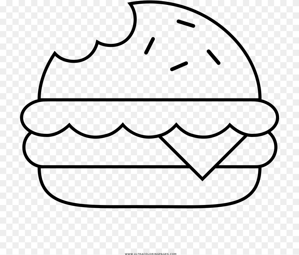 Cheeseburger Coloring, Gray Free Png Download