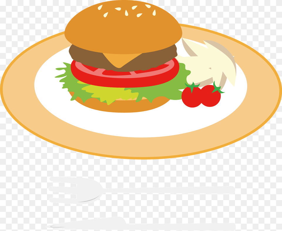 Cheeseburger Fast Food Clipart, Burger, Cutlery, Fork Free Png Download