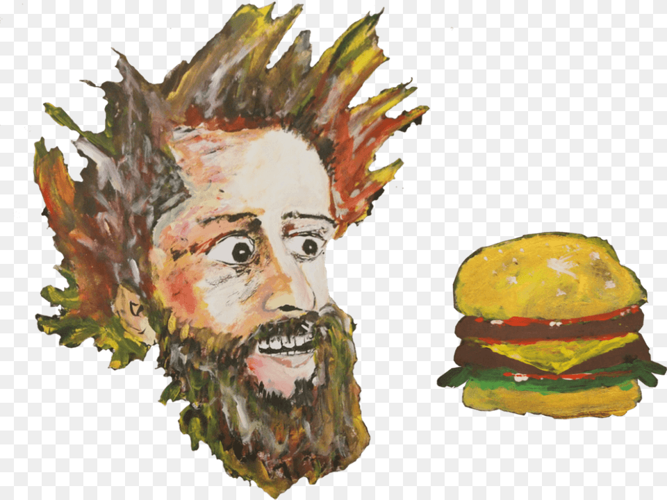 Cheeseburger God Artist, Burger, Food, Art, Painting Png