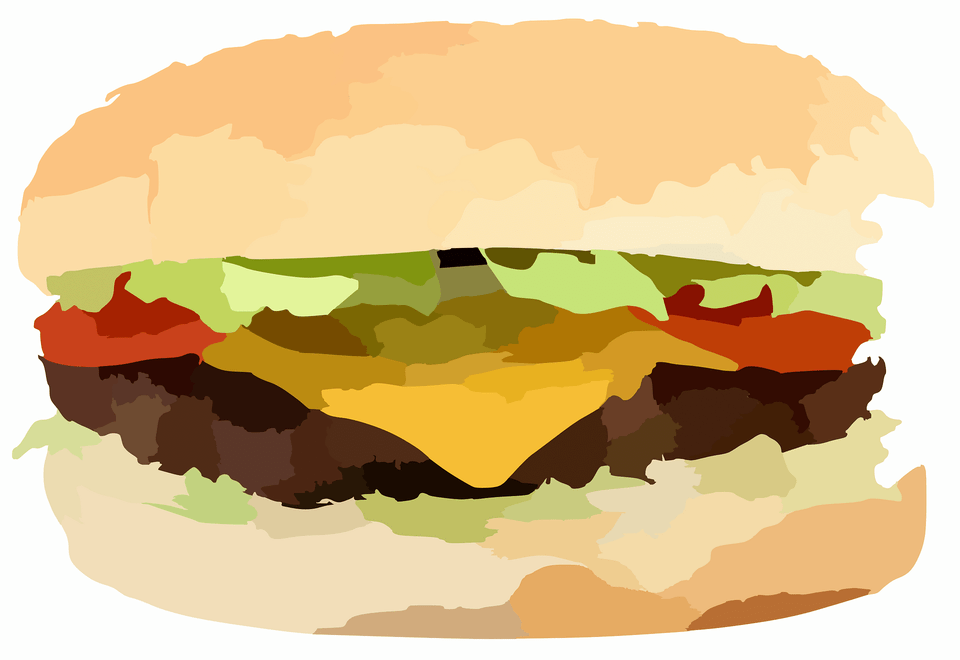Cheeseburger Illustration Clipart, Burger, Food Free Png