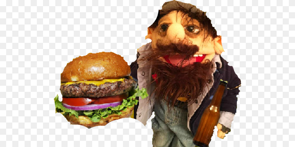 Cheeseburger Man Hansel Sml, Burger, Food, Person Png Image