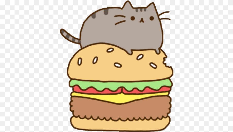 Cheeseburger Pusheen Hamburger Sandwich Download Pusheen Cat Gif, Birthday Cake, Burger, Cake, Cream Free Transparent Png