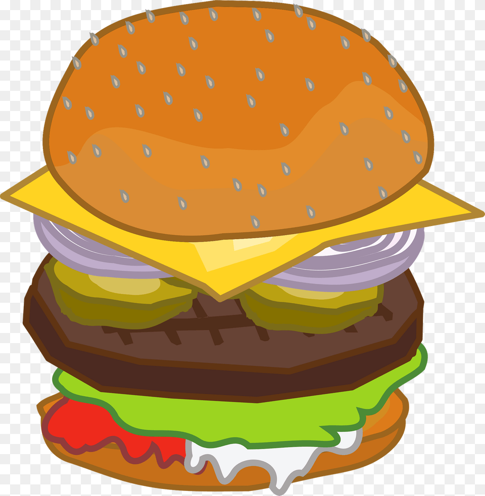 Cheeseburger With All The Toppings Clipart, Burger, Food Free Png