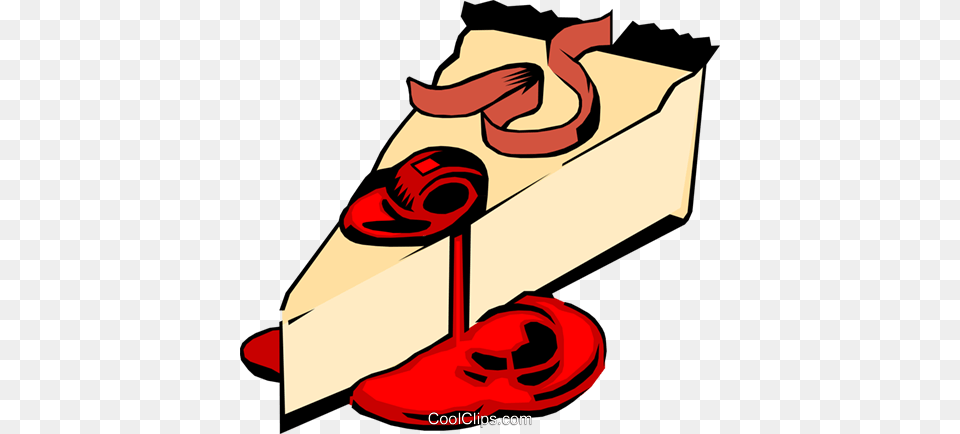 Cheesecake With Cheery Sauce Royalty Vector Clip Art, Clothing, Shoe, Footwear, Plant Png Image