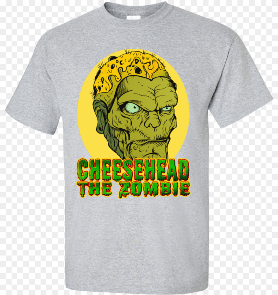 Cheesehead The Zombie Active Shirt, Clothing, T-shirt, Face, Head Png Image