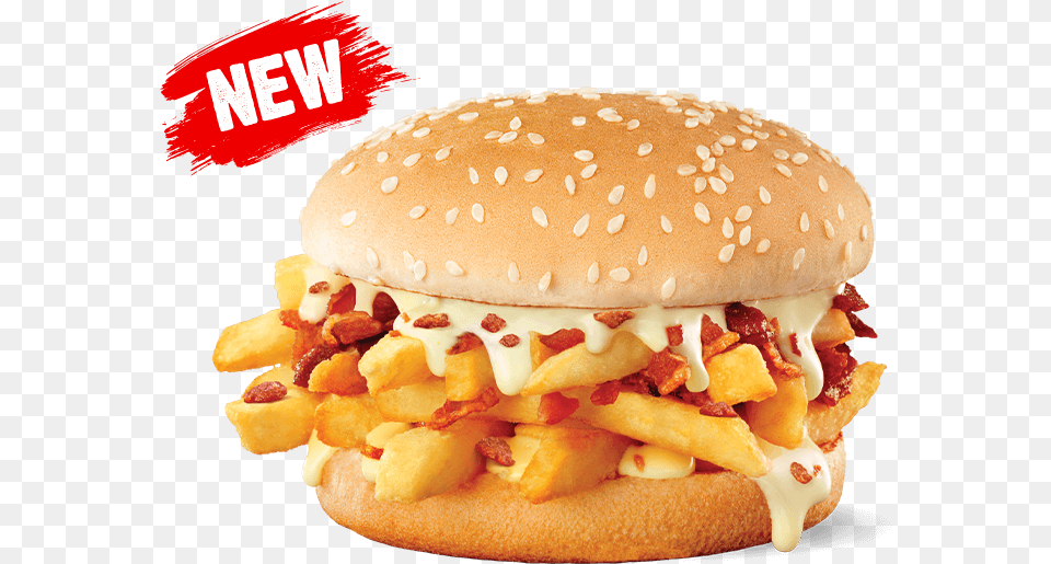Cheesy Bacon Chip Butty, Burger, Food, Hot Dog, Fries Free Transparent Png