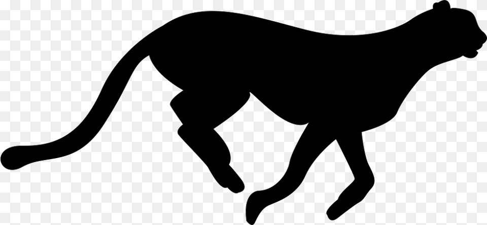 Cheetah Feline Silhouette Icon, Stencil, Animal, Kangaroo, Mammal Free Png