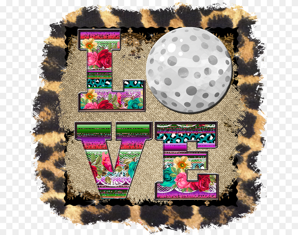 Cheetah Print Sports Love Patchwork, Ball, Golf, Golf Ball, Sport Free Png Download