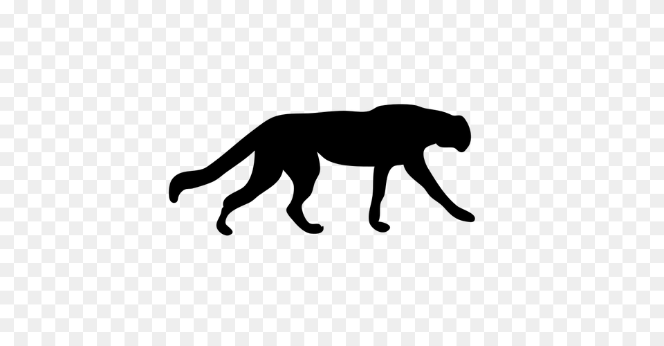 Cheetah Vector Silhouette, Gray Free Png