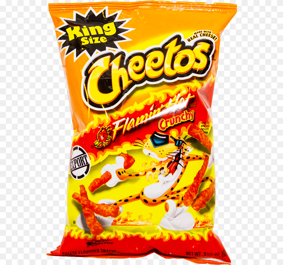 Cheetos Chips Flamin Hot Crunchy, Food, Snack, Sweets, Can Free Png Download