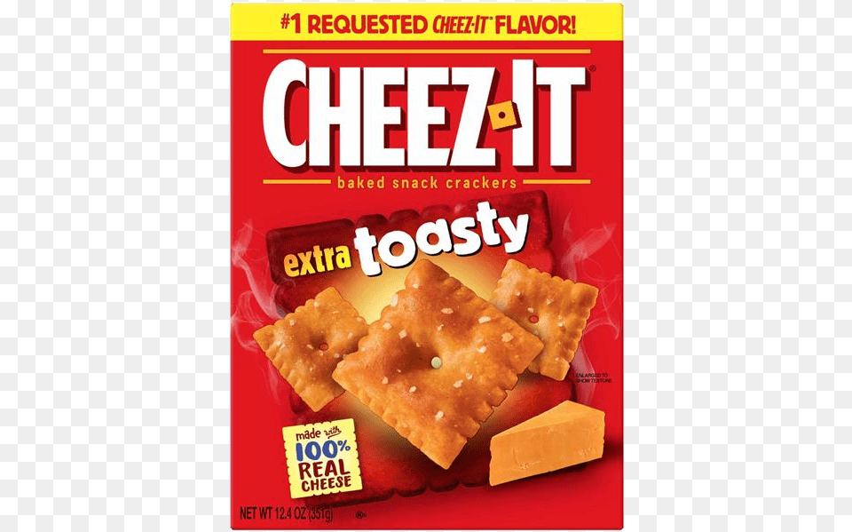 Cheez It Cheez It Extra Toasty Baked Snack Crackers Cheez It Extra Toasty Rating, Bread, Cracker, Food Free Png Download