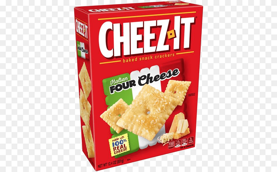 Cheez It Cheez It Italian Four Cheese Baked Snack Crackers Cheez It White Cheddar Crackers, Bread, Cracker, Food, Ketchup Png Image