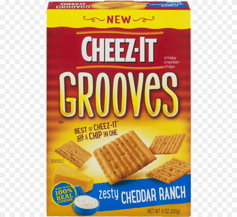 Cheez It Grooves Crispy Cracker Chips Zesty Cheddar Cheez Its, Bread, Food, Snack Free Transparent Png