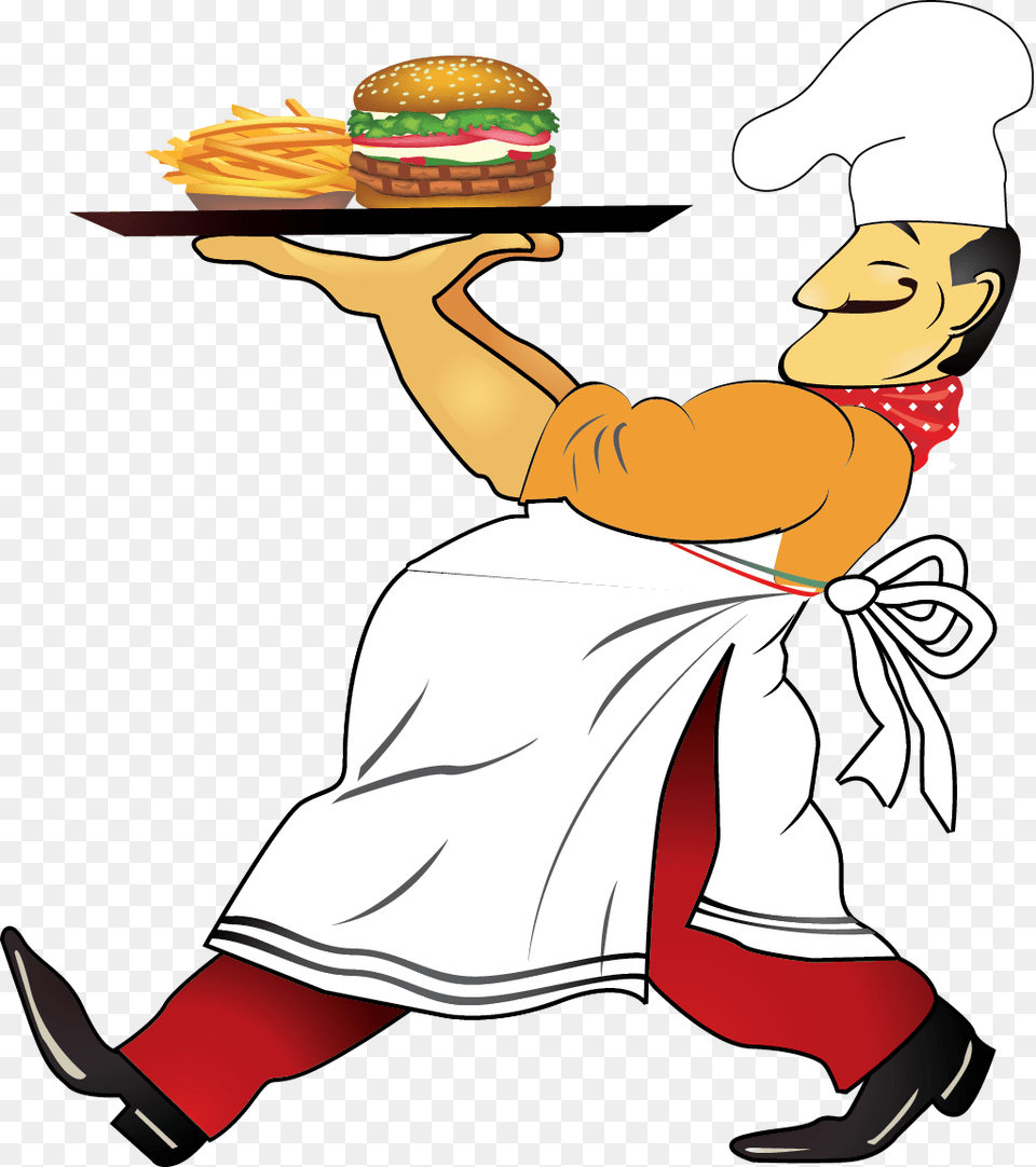 Chef, Burger, Clothing, Food, Hat Free Png Download