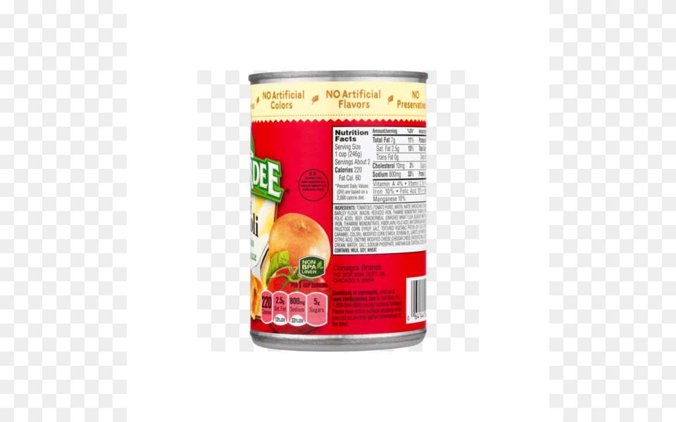 Chef Boyardee Chicken Ravioli In Tomato Sauce, Aluminium, Tin, Can, Canned Goods Png Image