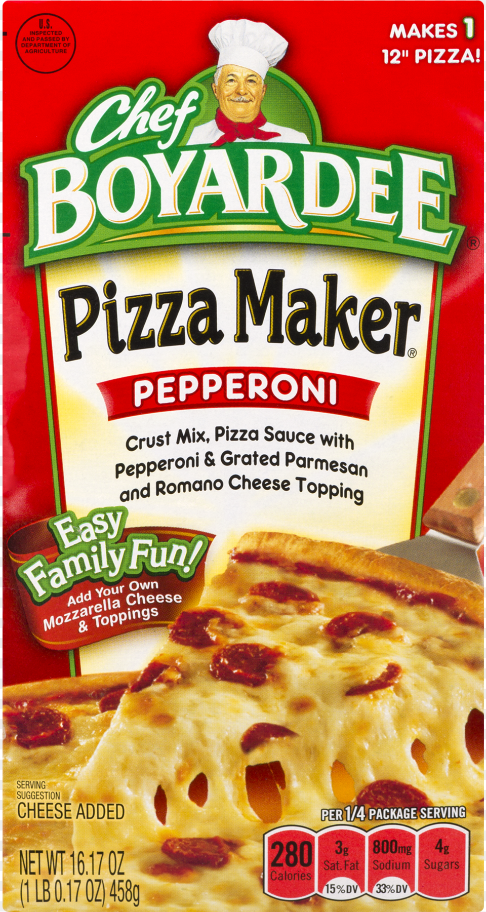 Chef Boyardee Pepperoni Pizza Maker Kit 3185 Ounce, Advertisement, Poster, Baby, Person Png Image