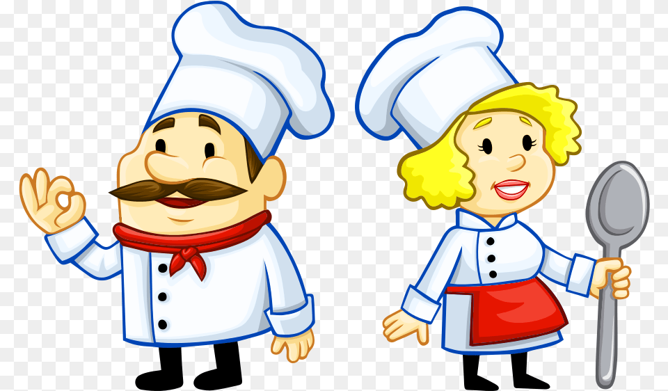 Chef Clip Art Male And Female Chef Clipart, Cutlery, Spoon, Baby, Face Png Image