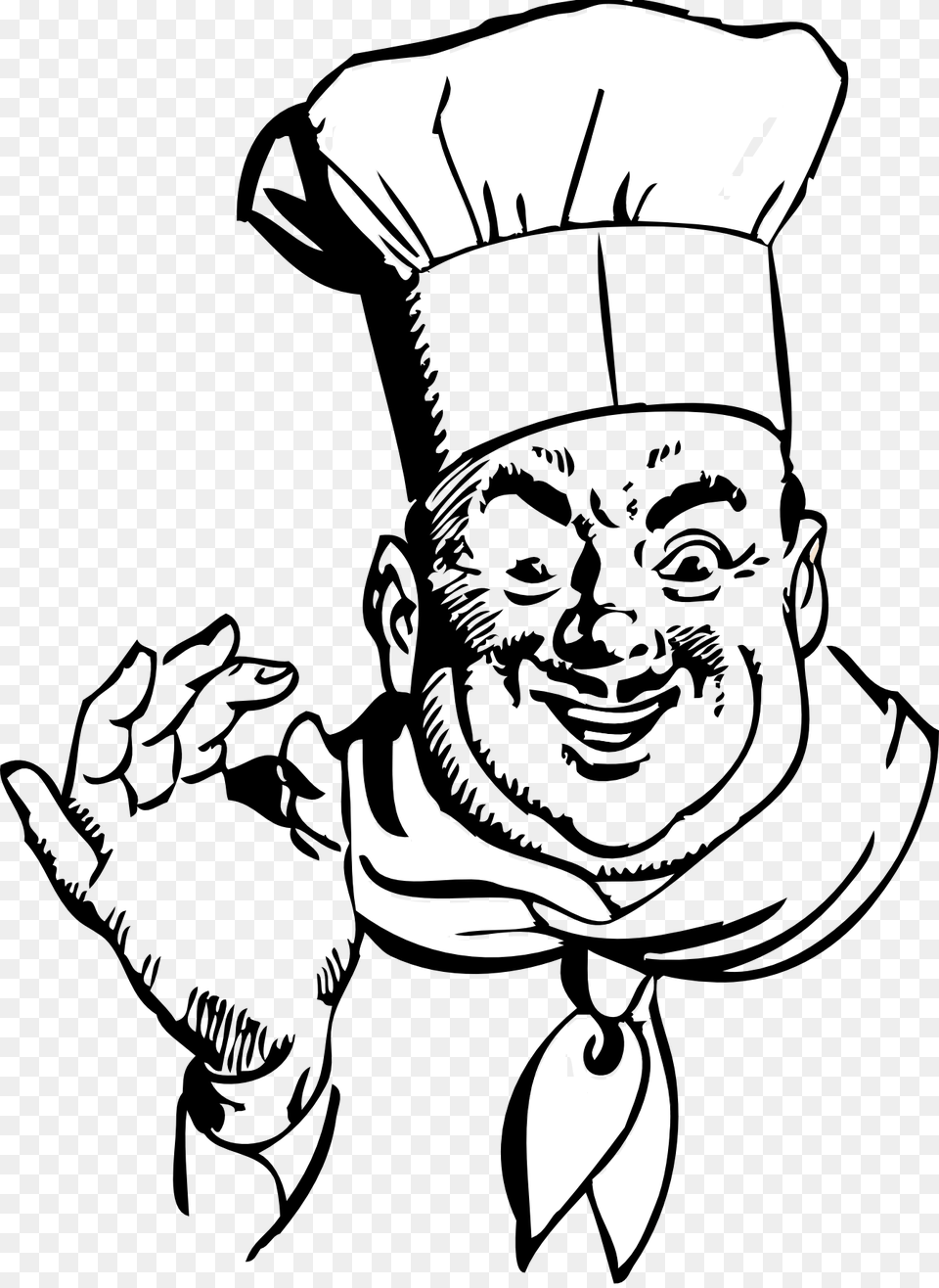 Chef Clipart Black And White, Art, Drawing, People, Person Free Png Download