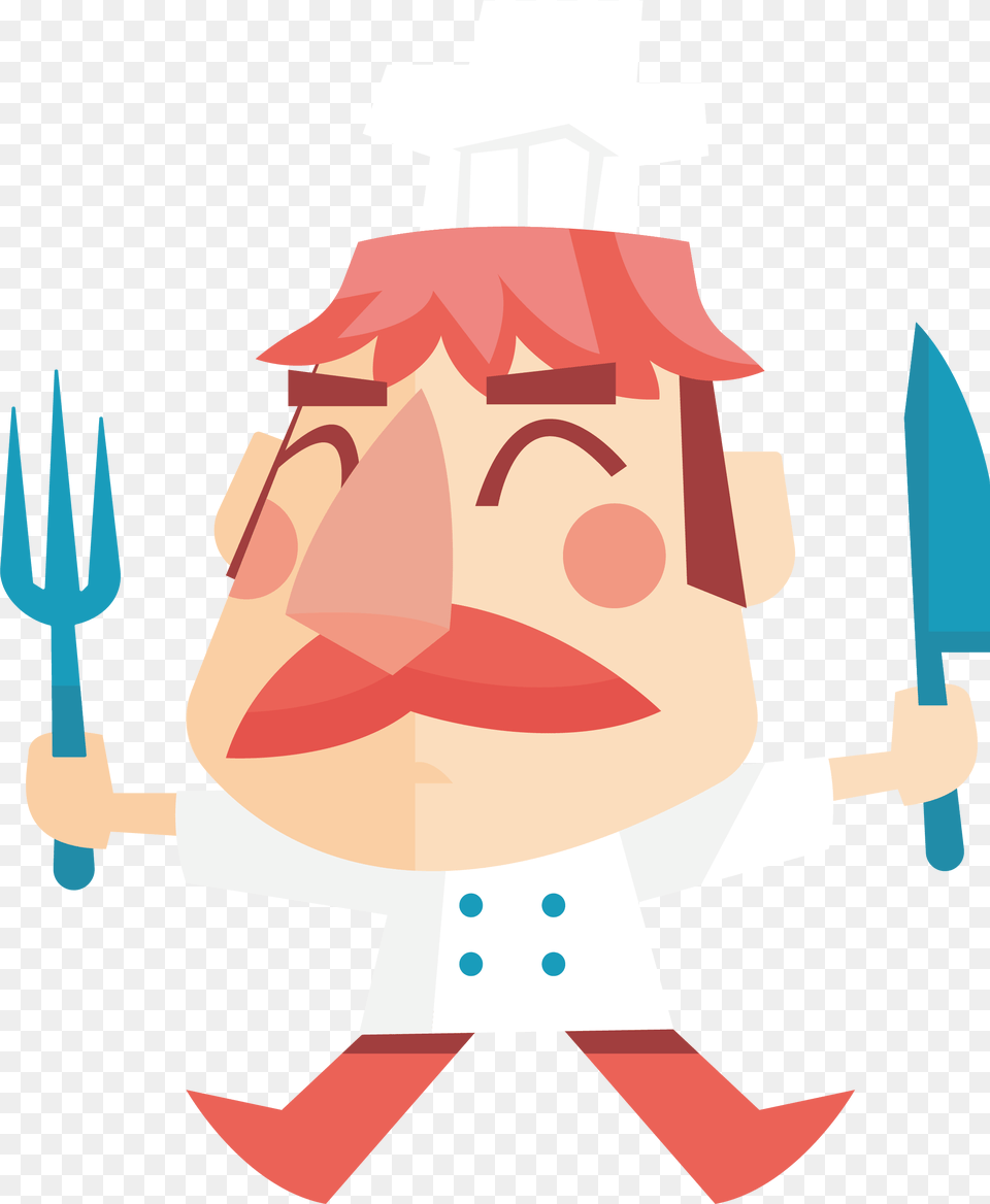 Chef Cook Cartoon Illustration Chef, Cutlery, Fork, Art Png