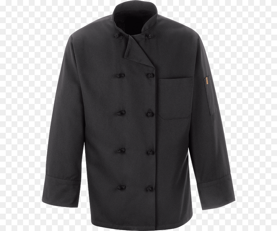 Chef Designs Black Chef Coat 10 Knot Buttons Chef Jacket Black, Blazer, Clothing, Shirt, Long Sleeve Free Png