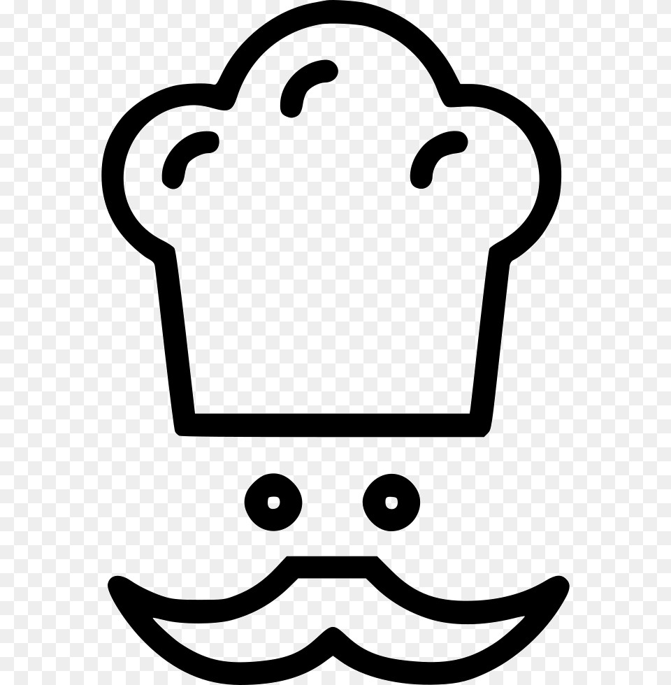 Chef Hat Moustache Avatar Icon Download, Head, Person, Stencil, Face Free Transparent Png