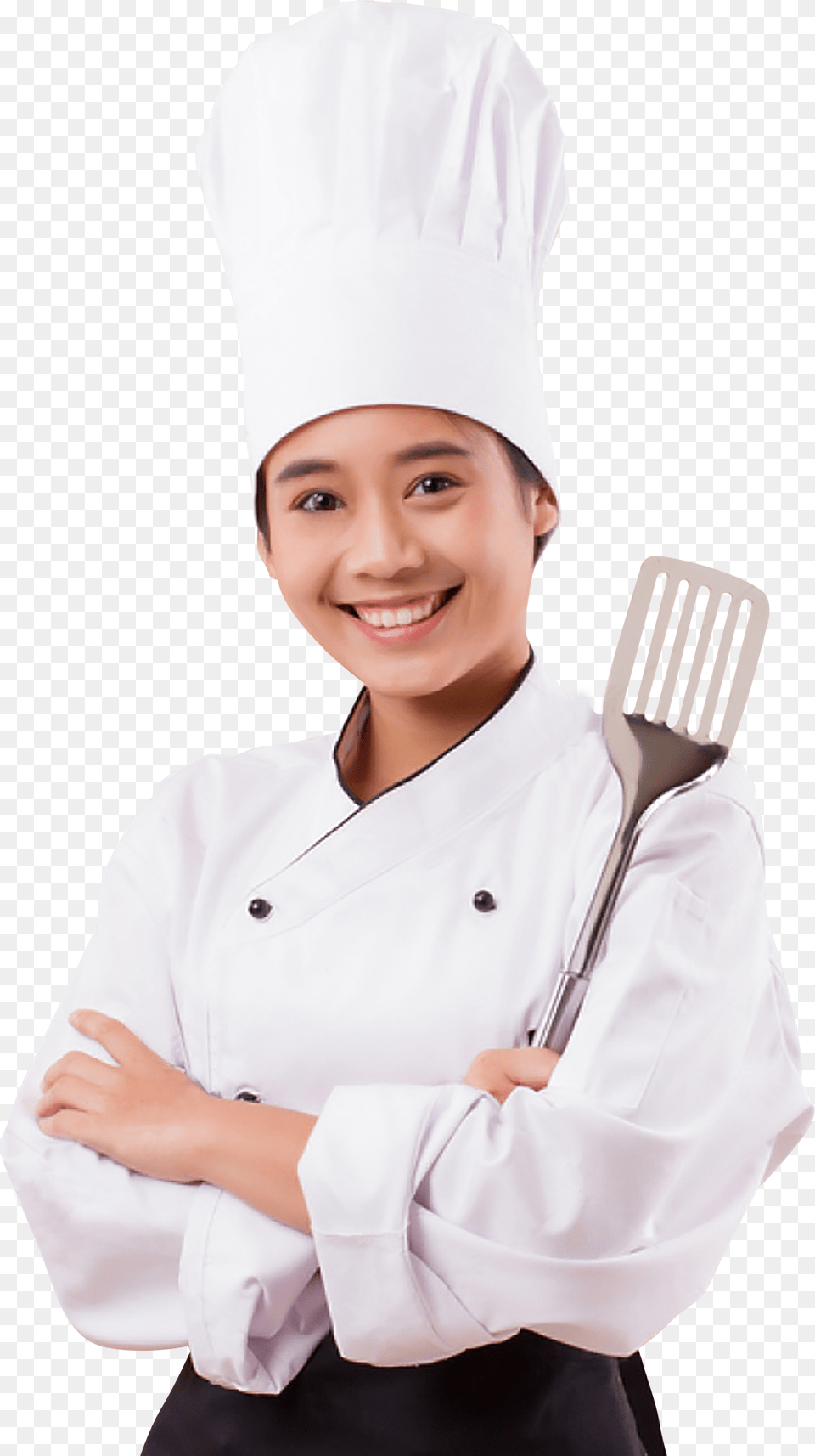 Chef Holding Spatula Free, Kitchen Utensil, Adult, Female, Person Png