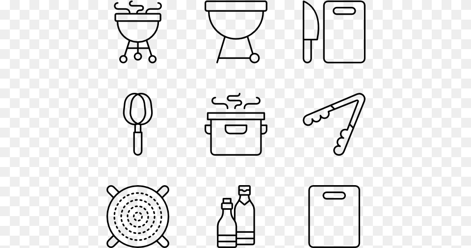 Chef Line Art, Gray Free Png Download